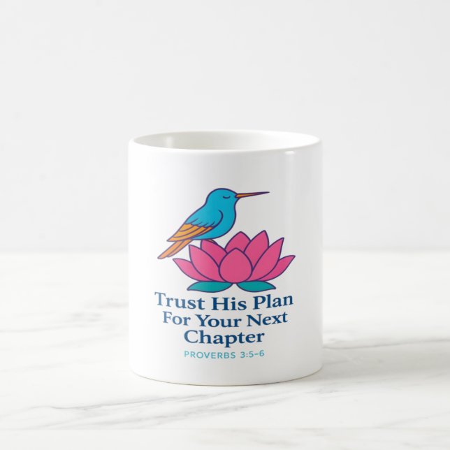 Trust His Plan Hummingbird & Lotus Mug (Center)