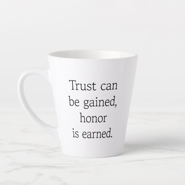 Trust & Honour Latte Mug (Left)