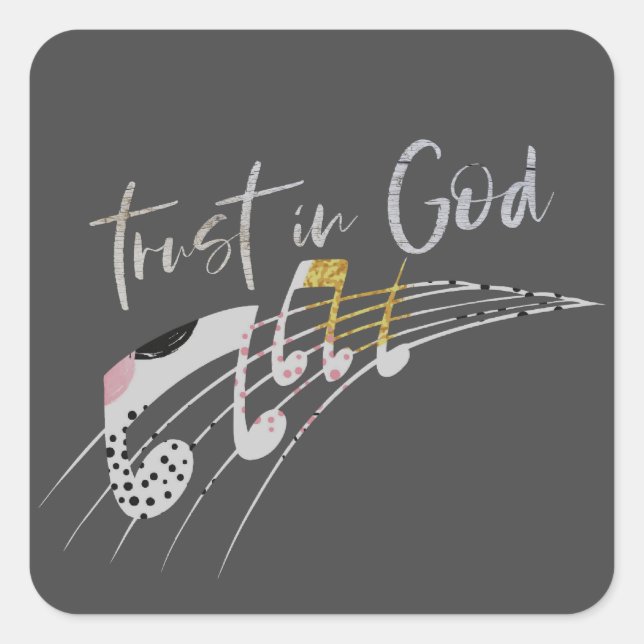 Trust in God Christian  Square Sticker (Front)