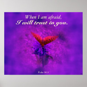 Trust in God Purple Butterfly Christian Poster