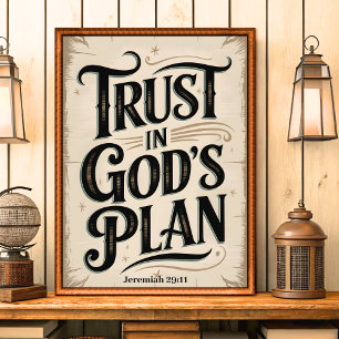 Trust in God’s Plan Vintage Christian Wall Art