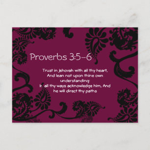 Trust in God with All Your Heart Proverbs 3:5 Postcard