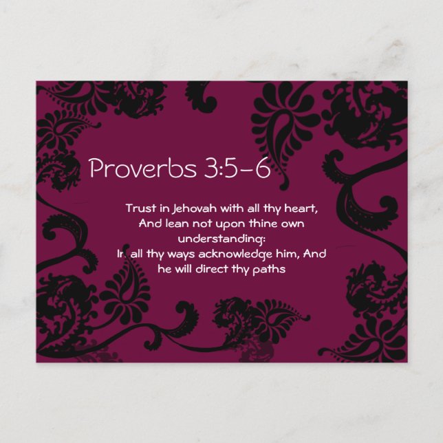Trust in God with All Your Heart Proverbs 3:5 Postcard (Front)