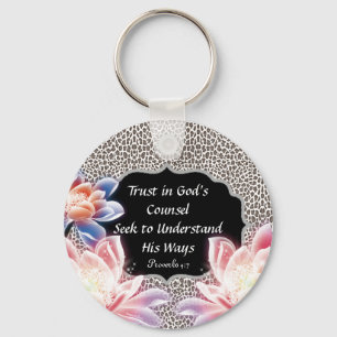 Trust in God's Counsel Animal Print Key chain