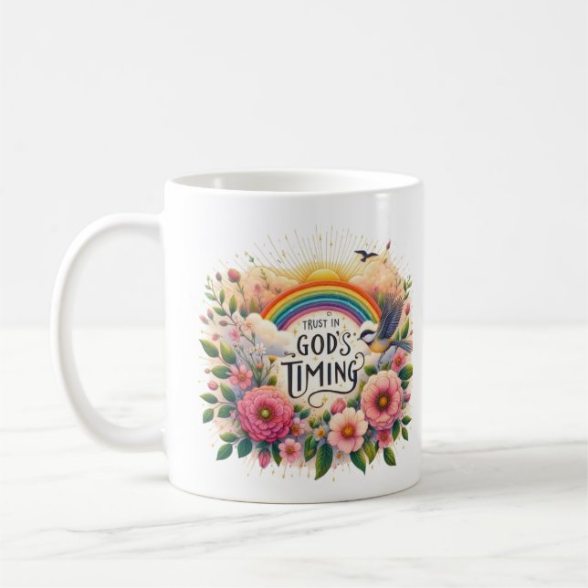 Trust In God's Timing Coffee Mug (Left)