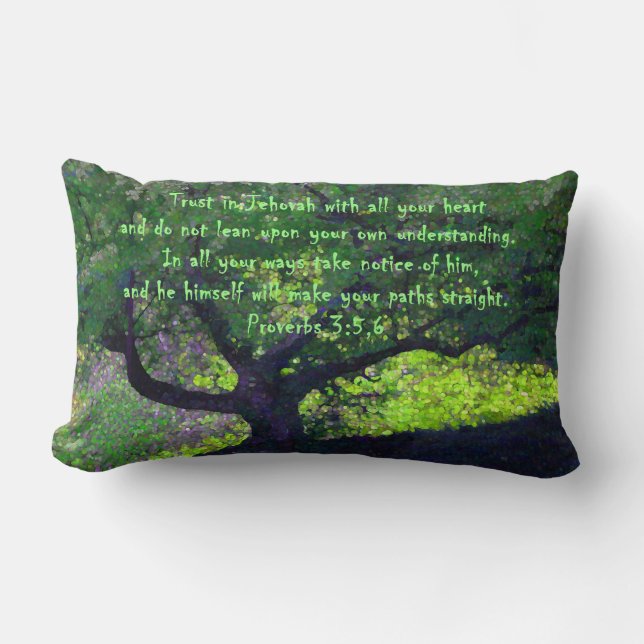 "Trust in Jehovah with all your heart..." Lumbar Cushion (Front)