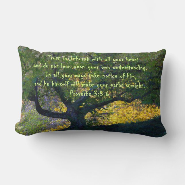 "Trust in Jehovah with all your heart..." Lumbar Cushion (Front)