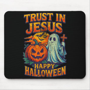Trust In Jesus Cute Christian Vintage Halloween 90 Mouse Pad