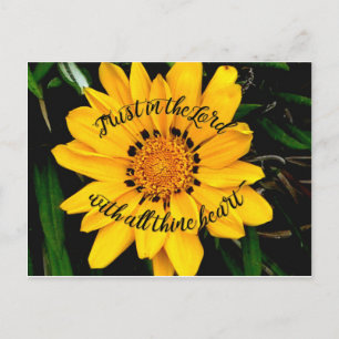 Trust in the Lord Bright Yellow Flower Postcard
