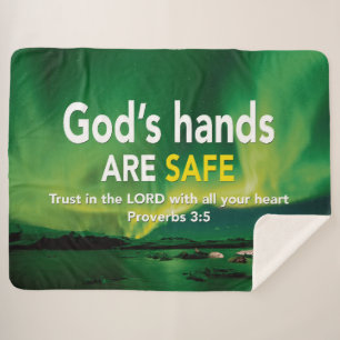 TRUST IN THE LORD Christian Sherpa Blanket