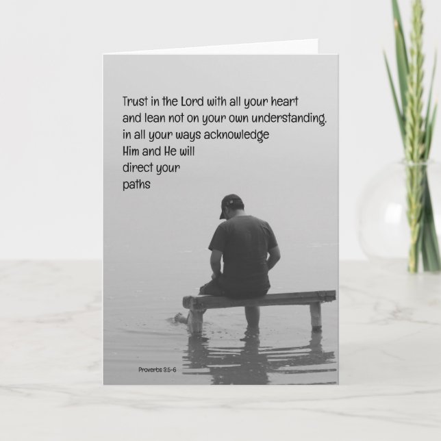 Trust In the Lord Comforting Uplifting Bible Verse Card (Front)
