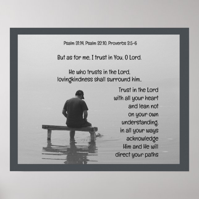 Trust In the Lord Comforting Uplifting Bible Verse Poster (Front)