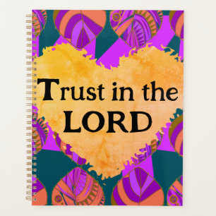 Trust In The Lord Fish Leaves Purple Green Orange Planner