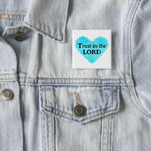Trust In The Lord Fish Leaves Purple Teal Grey 15 Cm Square Badge