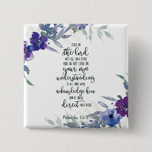 Trust in the Lord floral 15 Cm Square Badge