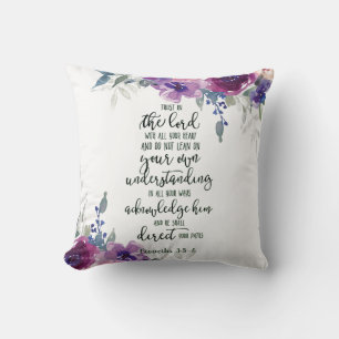 Trust in the Lord floral Cushion