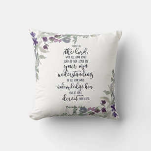 Trust in the Lord floral Cushion