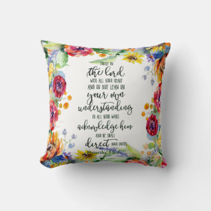 Trust in the Lord floral Cushion