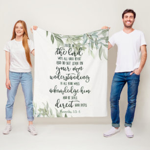 Trust in the Lord floral Fleece Blanket