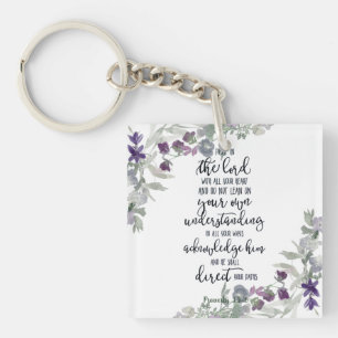 Trust in the Lord floral Key Ring