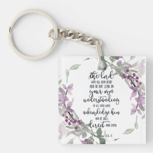 Trust in the Lord floral Key Ring
