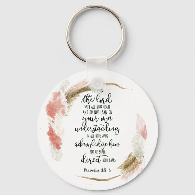Trust in the Lord floral   Key Ring (Front)