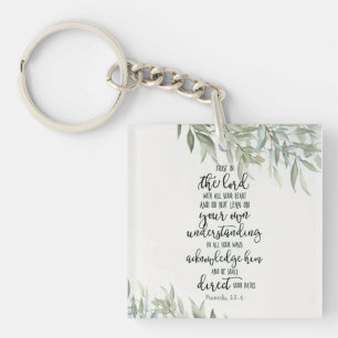 Trust in the Lord floral Key Ring