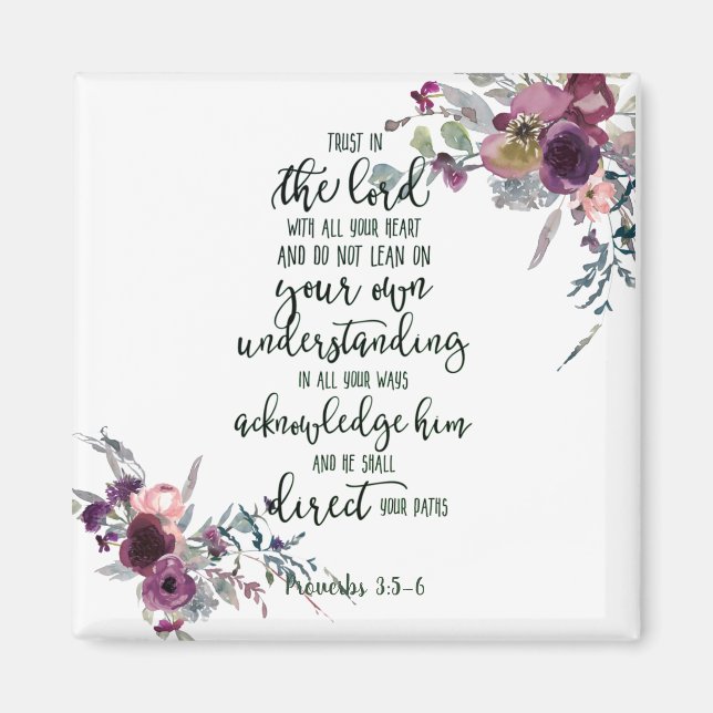 Trust in the Lord floral   Magnet (Front)