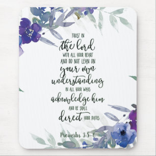 Trust in the Lord floral Mouse Pad