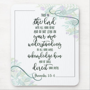 Trust in the Lord floral Mouse Pad