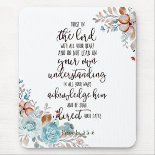 Trust in the Lord floral  Mouse Pad