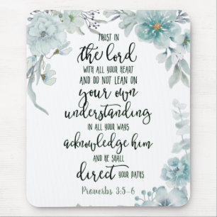 Trust in the Lord floral Mouse Pad