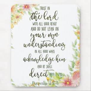 Trust in the Lord floral  Mouse Pad