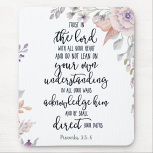 Trust in the Lord floral Mouse Pad