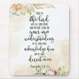 Trust in the Lord floral   Mouse Pad