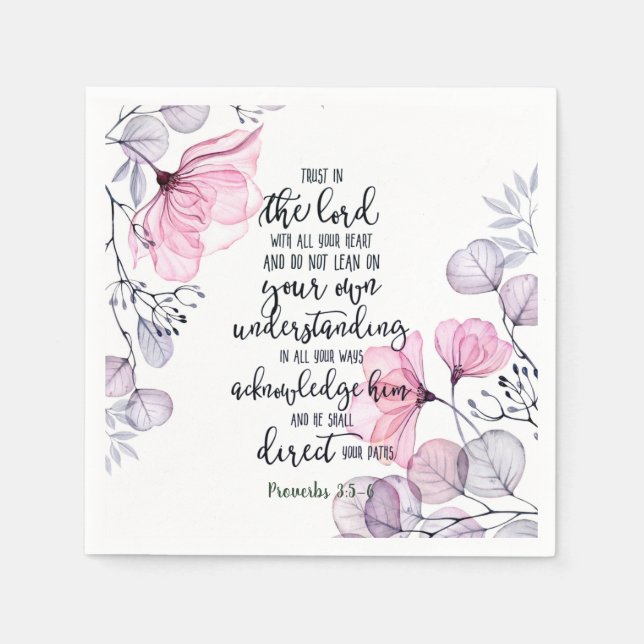 Trust in the Lord floral   Napkin (Front)