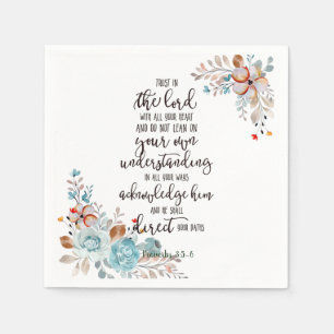 Trust in the Lord floral  Napkin