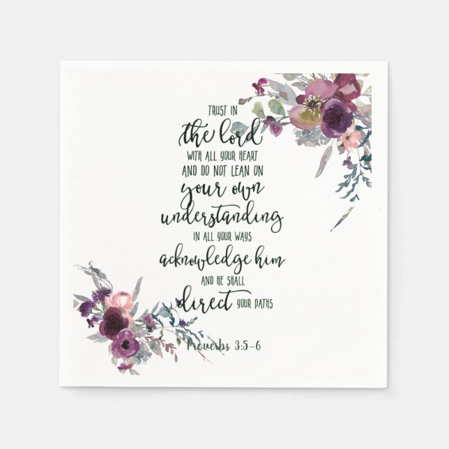 Trust in the Lord floral   Napkin (Front)