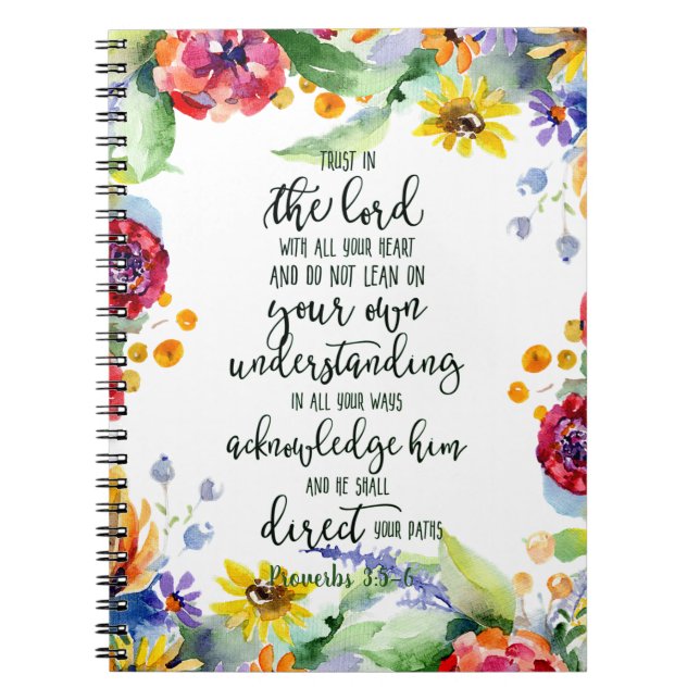 Trust in the Lord floral  Notebook (Front)