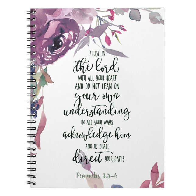 Trust in the Lord floral  Notebook (Front)