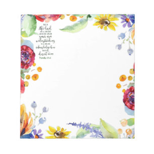 Trust in the Lord floral  Notepad