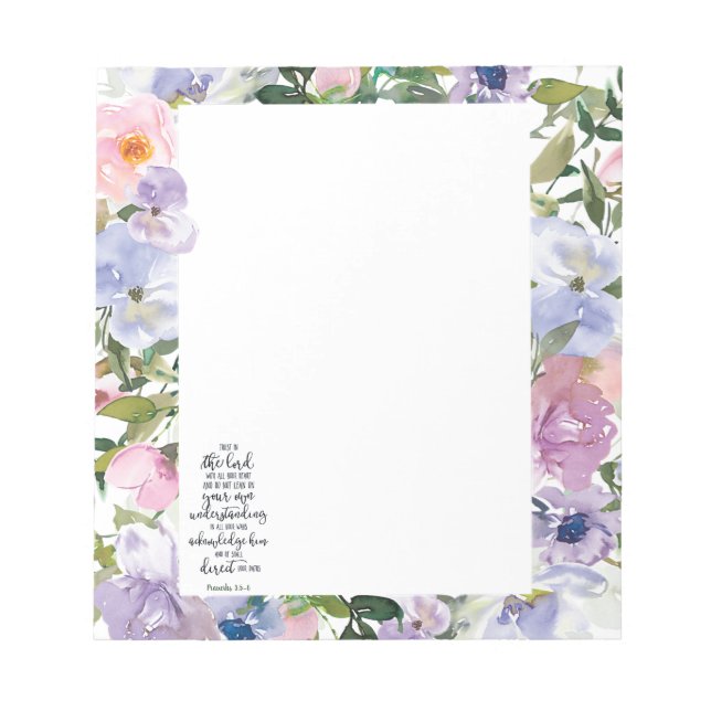 Trust in the Lord floral   Notepad (Front)