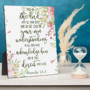 Trust in the Lord floral  Plaque
