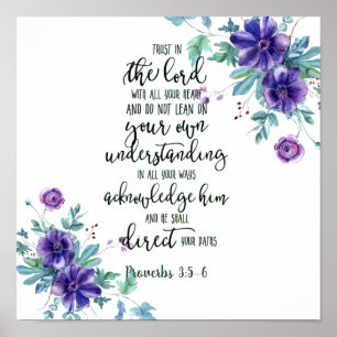 Trust in the Lord floral   Poster