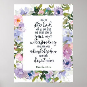 Trust in the Lord floral   Poster