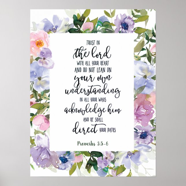 Trust in the Lord floral   Poster (Front)