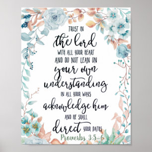 Trust in the Lord floral  Poster