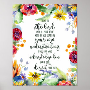 Trust in the Lord floral  Poster