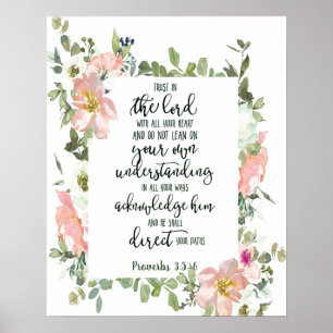 Trust in the Lord floral Poster
