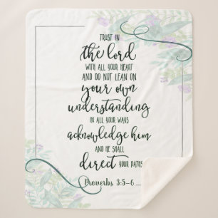Trust in the Lord floral   Sherpa Blanket